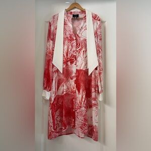 Roberto Cavalli Red and White Leaf Print Blouse